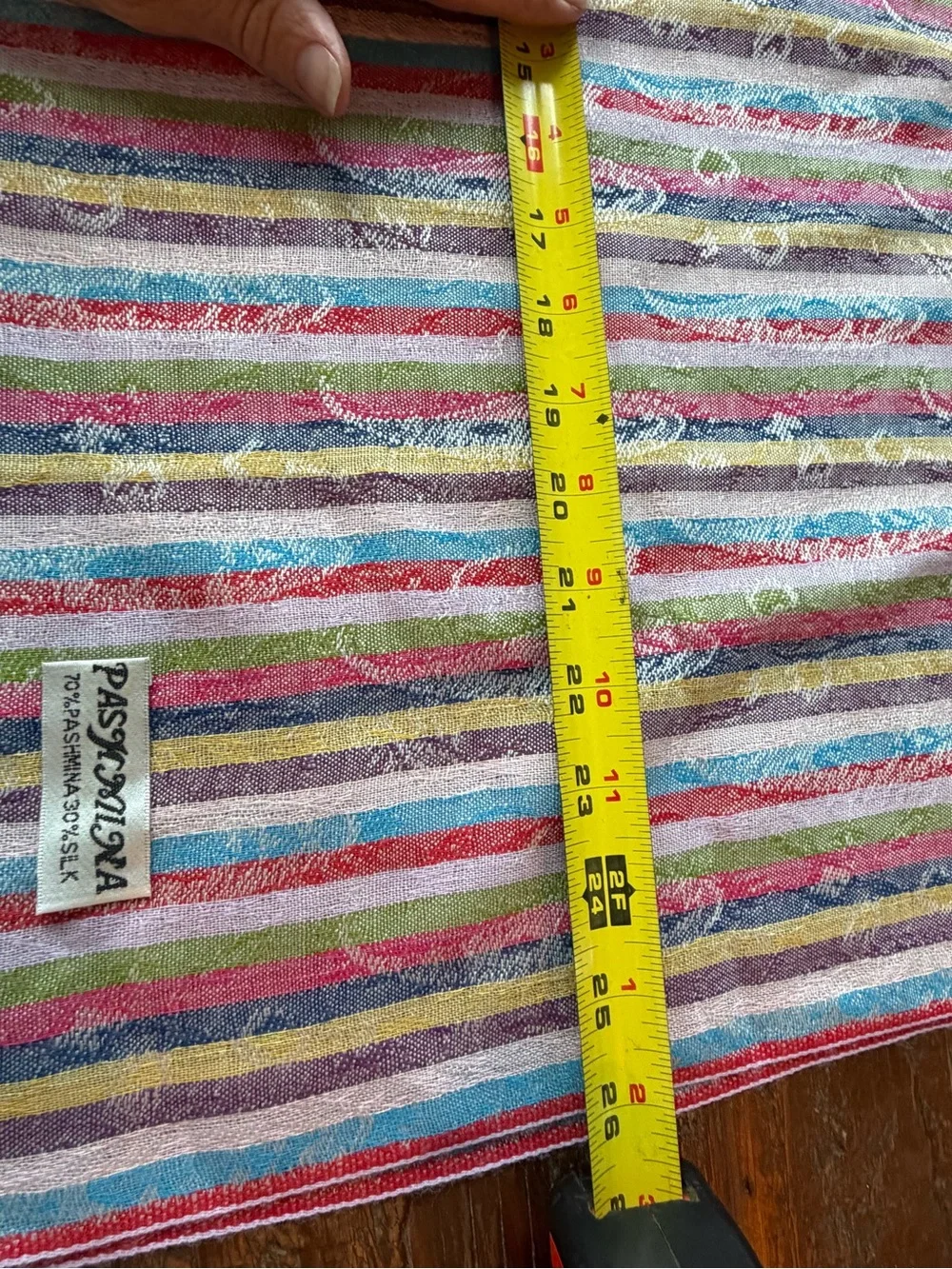 PASHMINA Bright Multicolor Striped Pashmina Scarf